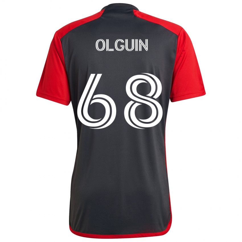 Bambino Maglia Lucas Olguin #68 Grigio Rosso Kit Gara Home 2024/25 Maglietta