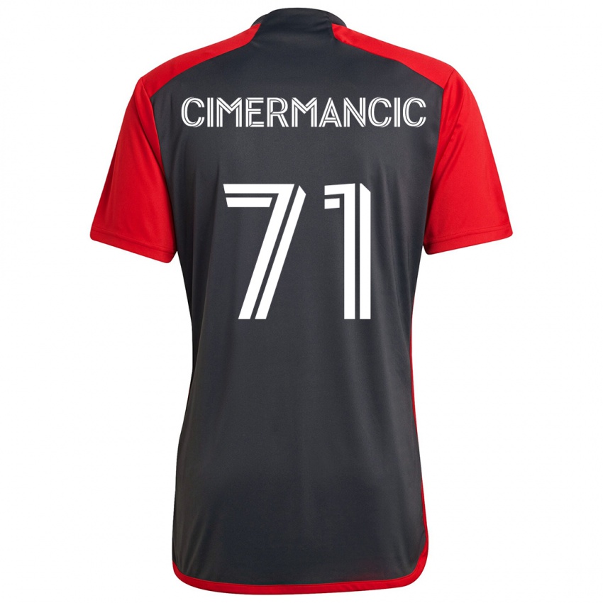 Bambino Maglia Markus Cimermancic #71 Grigio Rosso Kit Gara Home 2024/25 Maglietta