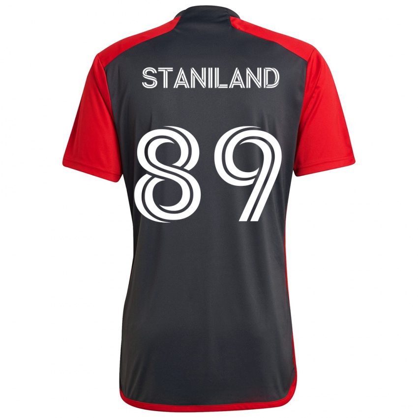 Bambino Maglia Charlie Staniland #89 Grigio Rosso Kit Gara Home 2024/25 Maglietta