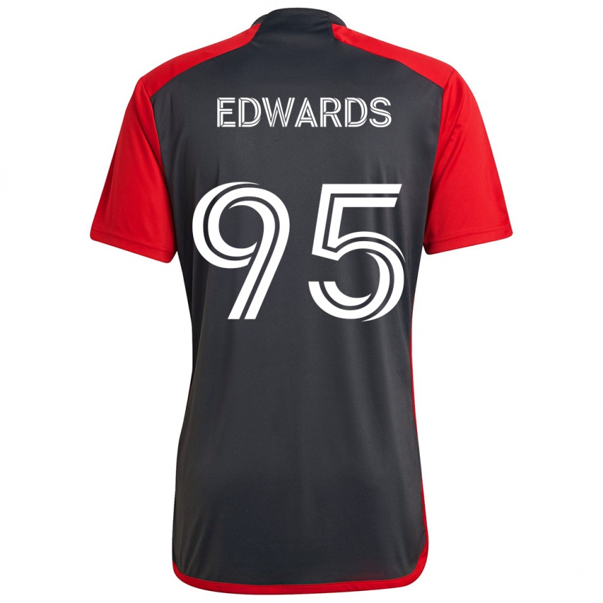 Bambino Maglia Nathaniel Edwards #95 Grigio Rosso Kit Gara Home 2024/25 Maglietta