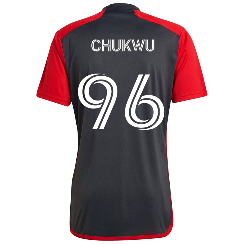 Bambino Maglia Richard Chukwu #96 Grigio Rosso Kit Gara Home 2024/25 Maglietta