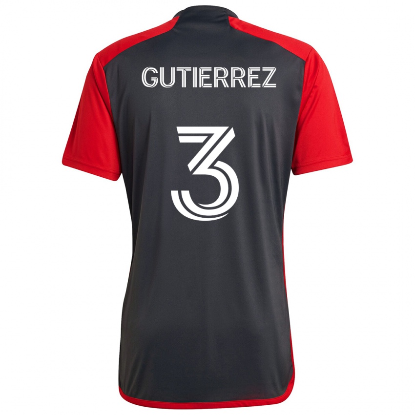 Bambino Maglia Cristián Gutiérrez #3 Grigio Rosso Kit Gara Home 2024/25 Maglietta