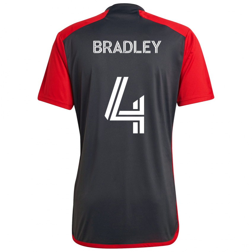 Bambino Maglia Michael Bradley #4 Grigio Rosso Kit Gara Home 2024/25 Maglietta