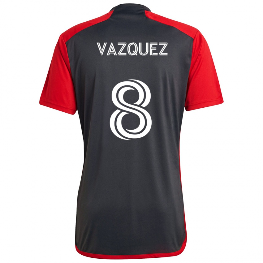 Bambino Maglia Víctor Vázquez #8 Grigio Rosso Kit Gara Home 2024/25 Maglietta