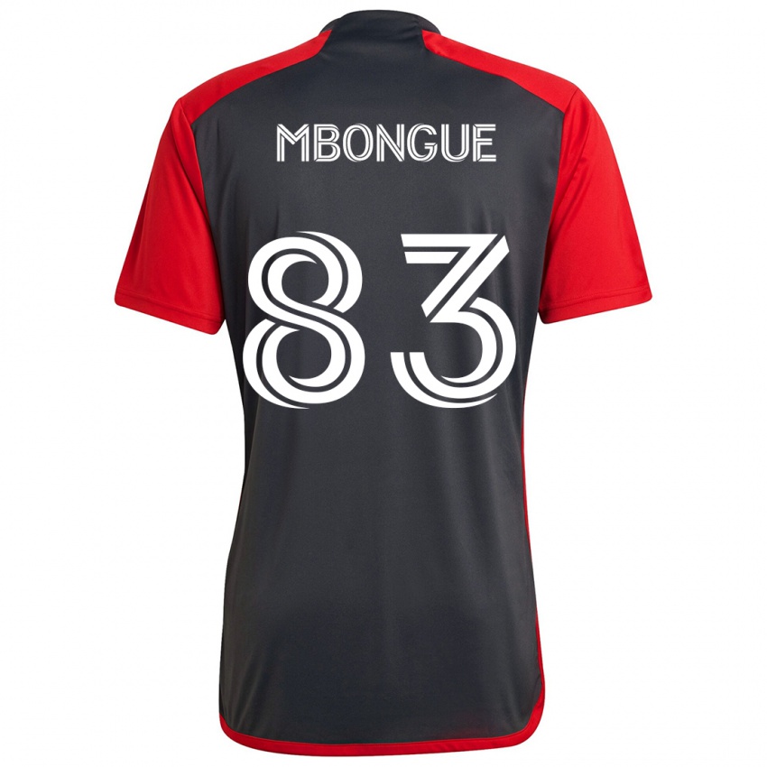 Bambino Maglia Hugo Mbongue #83 Grigio Rosso Kit Gara Home 2024/25 Maglietta