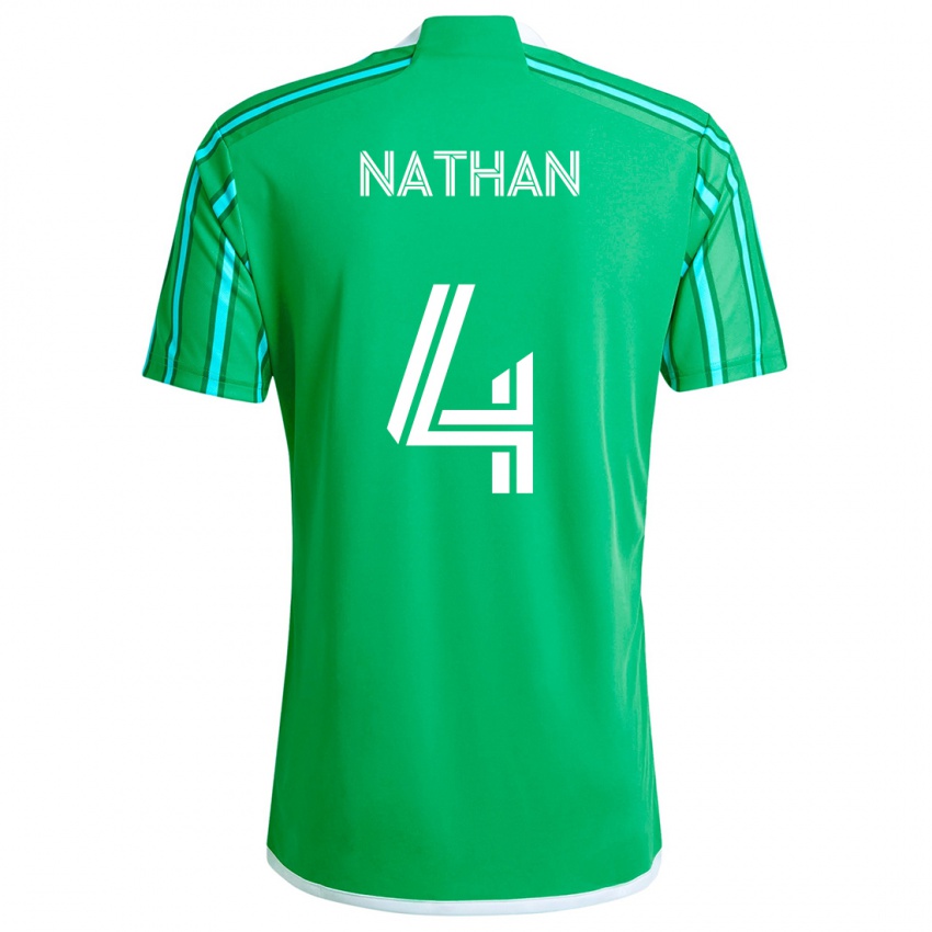 Bambino Maglia Nathan #4 Verde Bianco Kit Gara Home 2024/25 Maglietta