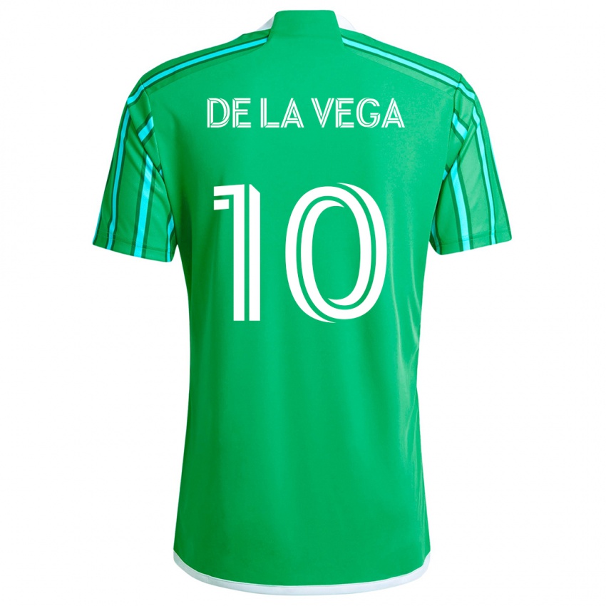 Bambino Maglia Pedro De La Vega #10 Verde Bianco Kit Gara Home 2024/25 Maglietta