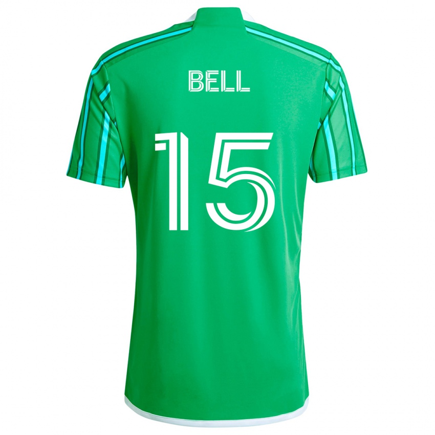 Bambino Maglia Jon Bell #15 Verde Bianco Kit Gara Home 2024/25 Maglietta