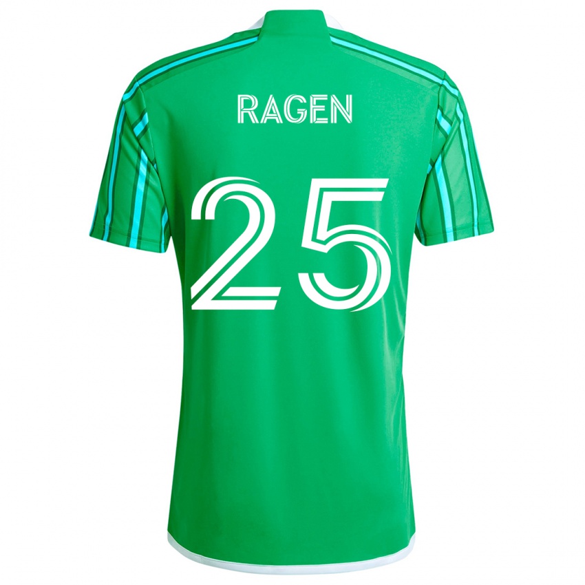 Bambino Maglia Jackson Ragen #25 Verde Bianco Kit Gara Home 2024/25 Maglietta