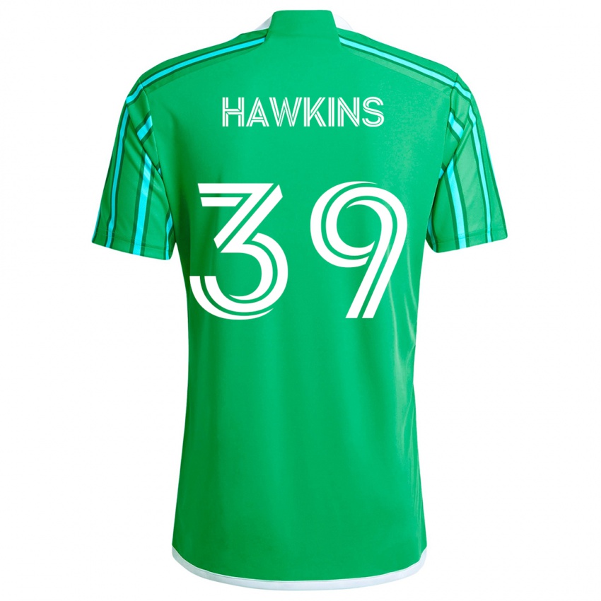 Bambino Maglia Stuart Hawkins #39 Verde Bianco Kit Gara Home 2024/25 Maglietta