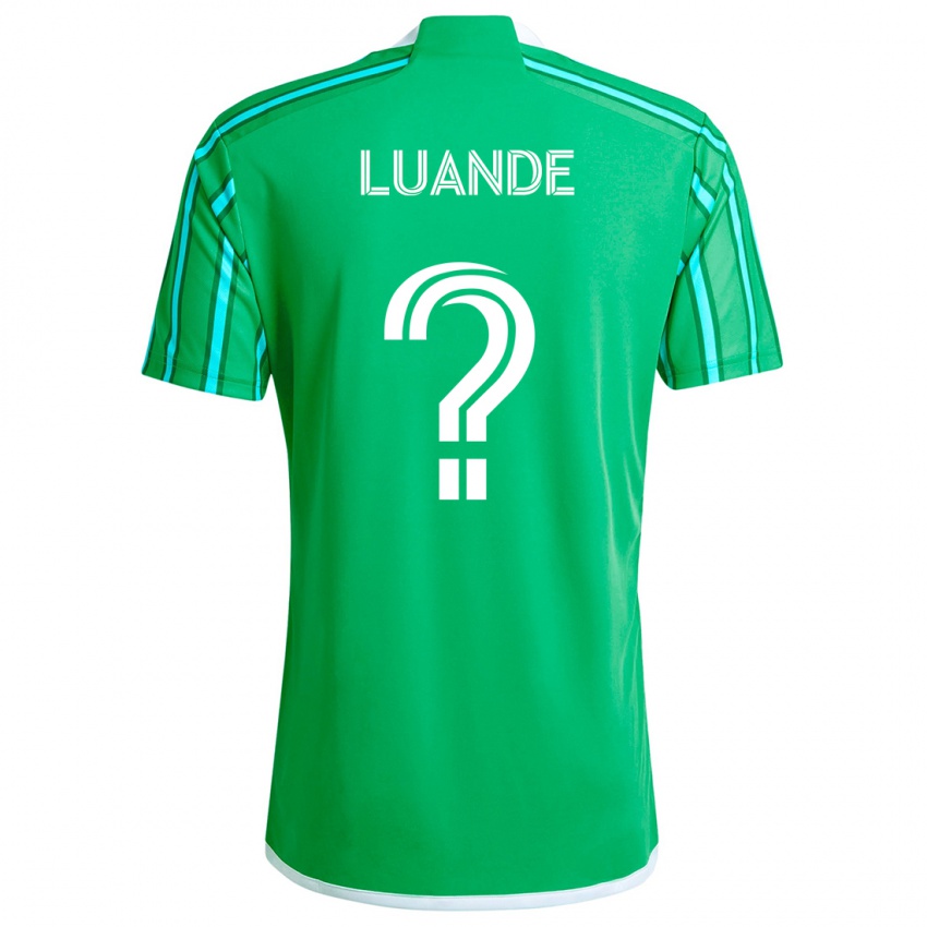 Bambino Maglia Michael Luande #0 Verde Bianco Kit Gara Home 2024/25 Maglietta