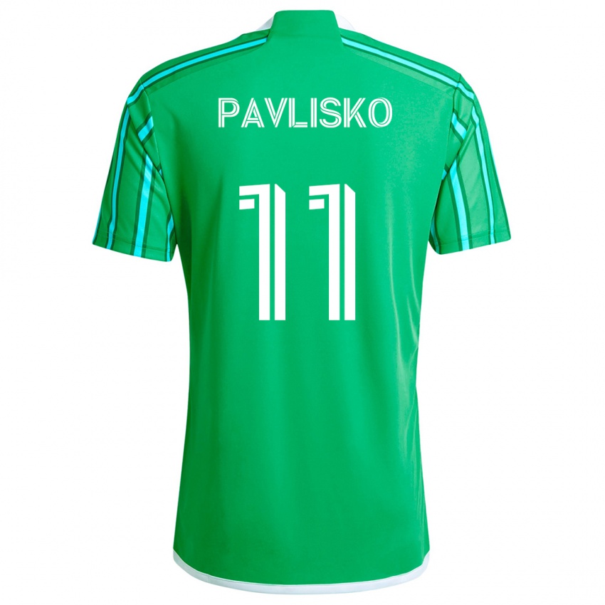 Bambino Maglia Kirsten Pavlisko #11 Verde Bianco Kit Gara Home 2024/25 Maglietta