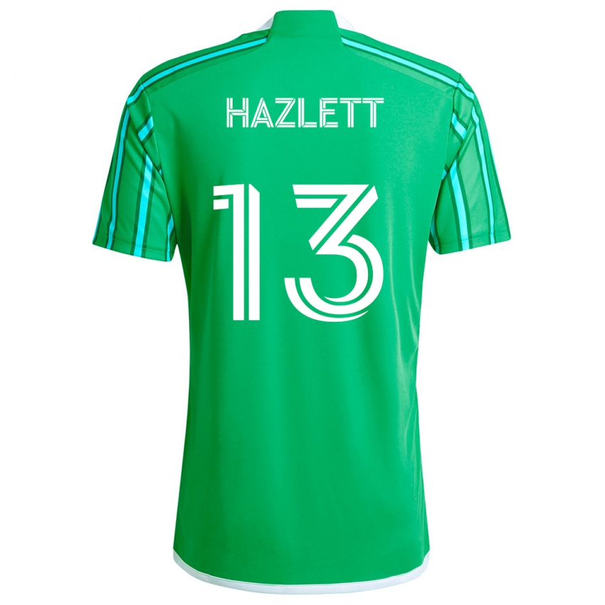 Bambino Maglia Kimberly Hazlett #13 Verde Bianco Kit Gara Home 2024/25 Maglietta