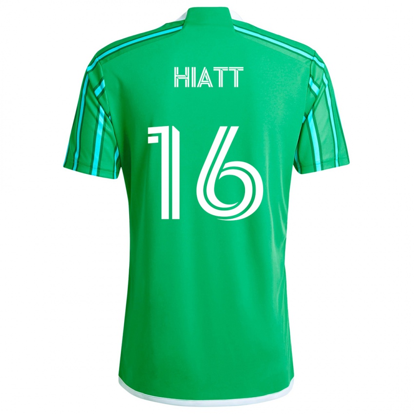 Bambino Maglia Samantha Hiatt #16 Verde Bianco Kit Gara Home 2024/25 Maglietta