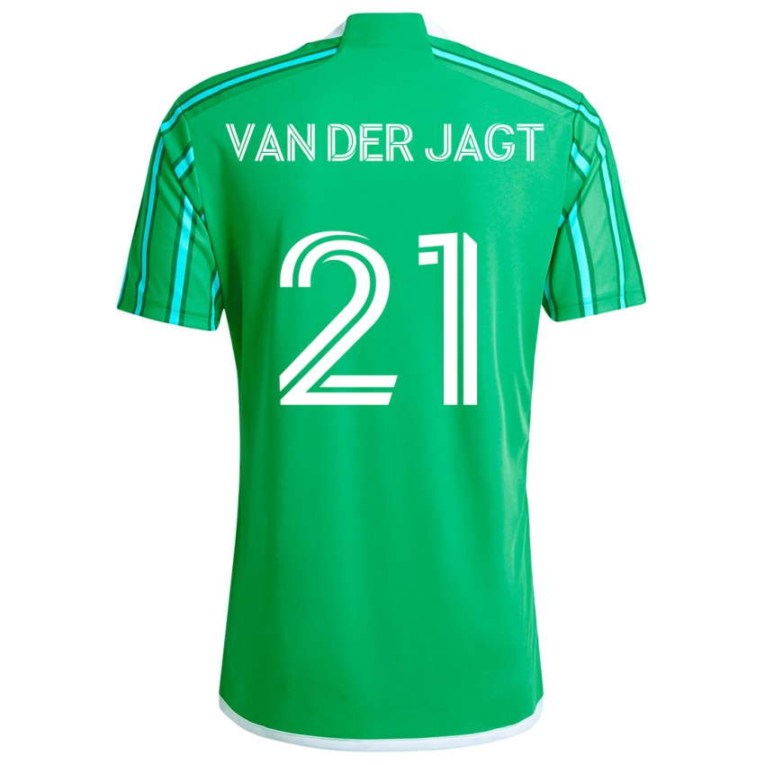 Bambino Maglia Olivia Van Der Jagt #21 Verde Bianco Kit Gara Home 2024/25 Maglietta