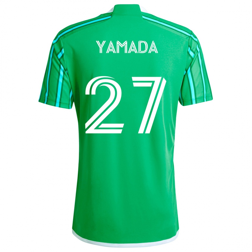 Bambino Maglia Hikari Yamada #27 Verde Bianco Kit Gara Home 2024/25 Maglietta