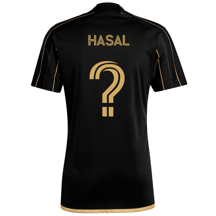 Bambino Maglia Thomas Hasal #0 Oro Nero Kit Gara Home 2024/25 Maglietta