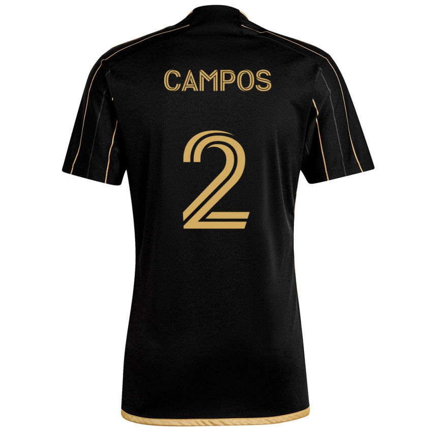 Bambino Maglia Omar Campos #2 Oro Nero Kit Gara Home 2024/25 Maglietta