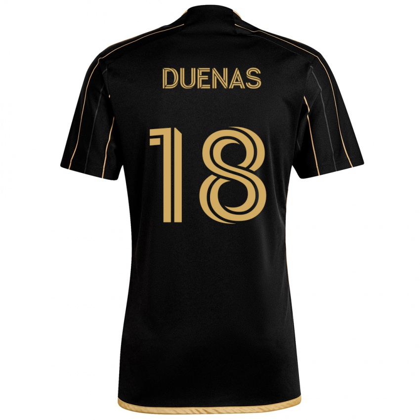 Bambino Maglia Érik Dueñas #18 Oro Nero Kit Gara Home 2024/25 Maglietta