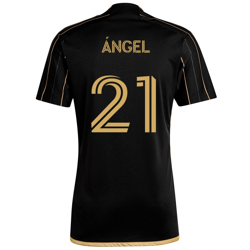 Bambino Maglia Tomás Ángel #21 Oro Nero Kit Gara Home 2024/25 Maglietta