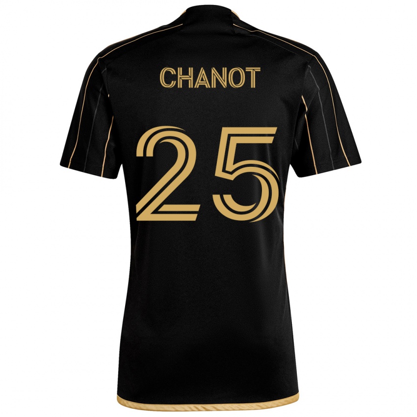 Bambino Maglia Maxime Chanot #25 Oro Nero Kit Gara Home 2024/25 Maglietta