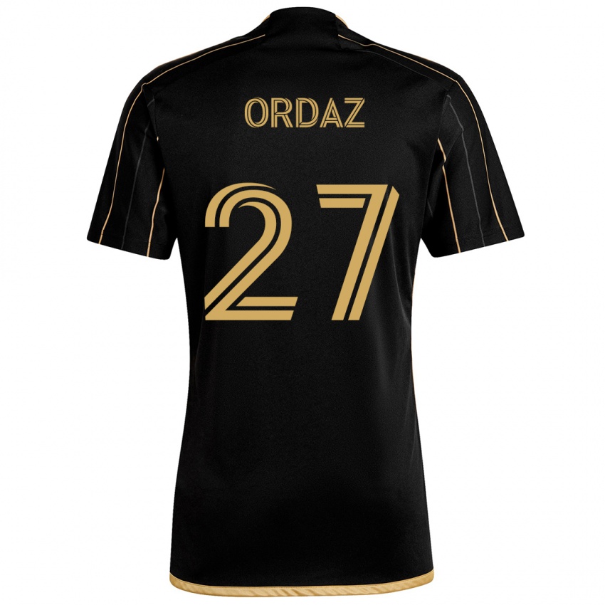 Bambino Maglia Nathan Ordaz #27 Oro Nero Kit Gara Home 2024/25 Maglietta