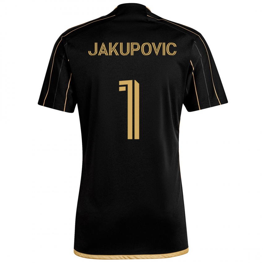 Bambino Maglia Eldin Jakupović #1 Oro Nero Kit Gara Home 2024/25 Maglietta