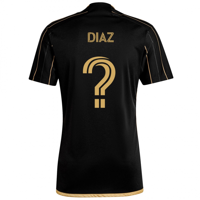 Bambino Maglia Christian Díaz #0 Oro Nero Kit Gara Home 2024/25 Maglietta