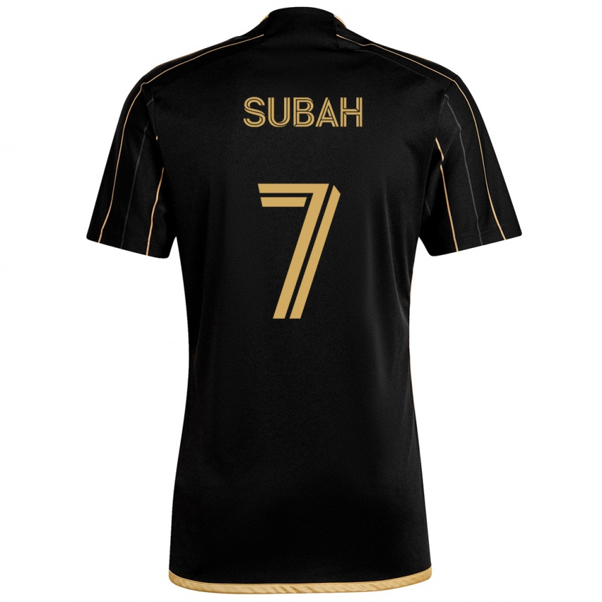 Bambino Maglia Yekeson Subah #7 Oro Nero Kit Gara Home 2024/25 Maglietta