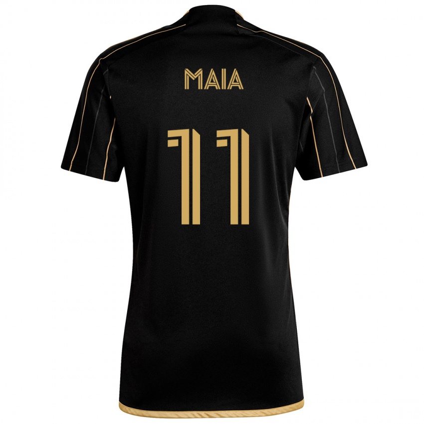 Bambino Maglia Matheus Maia #11 Oro Nero Kit Gara Home 2024/25 Maglietta