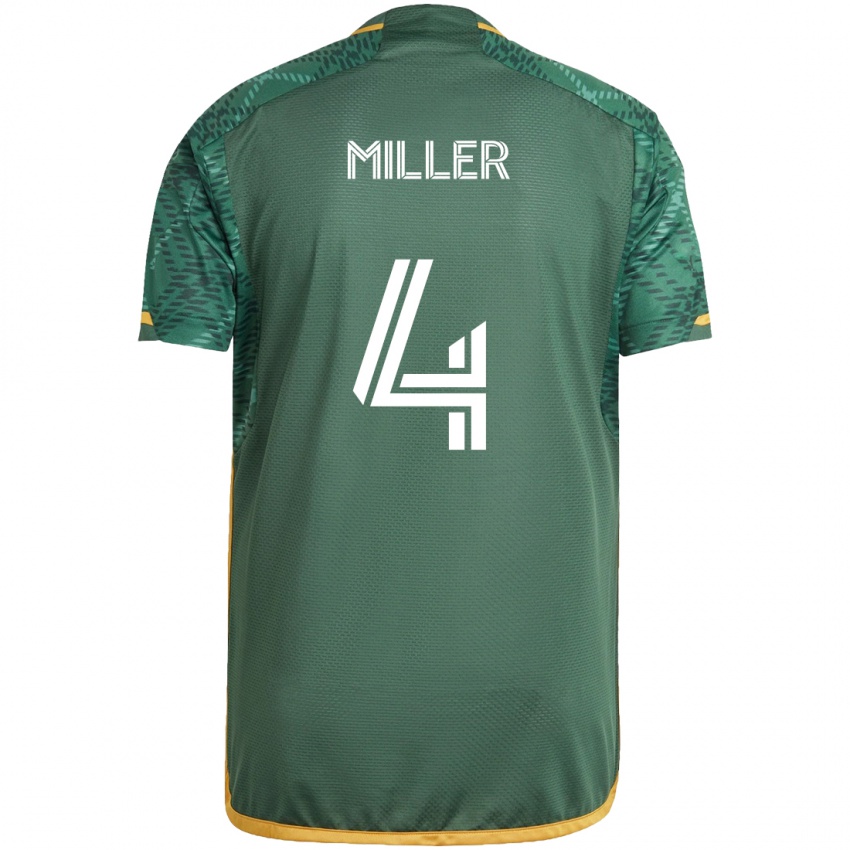 Bambino Maglia Kamal Miller #4 Verde Arancione Kit Gara Home 2024/25 Maglietta