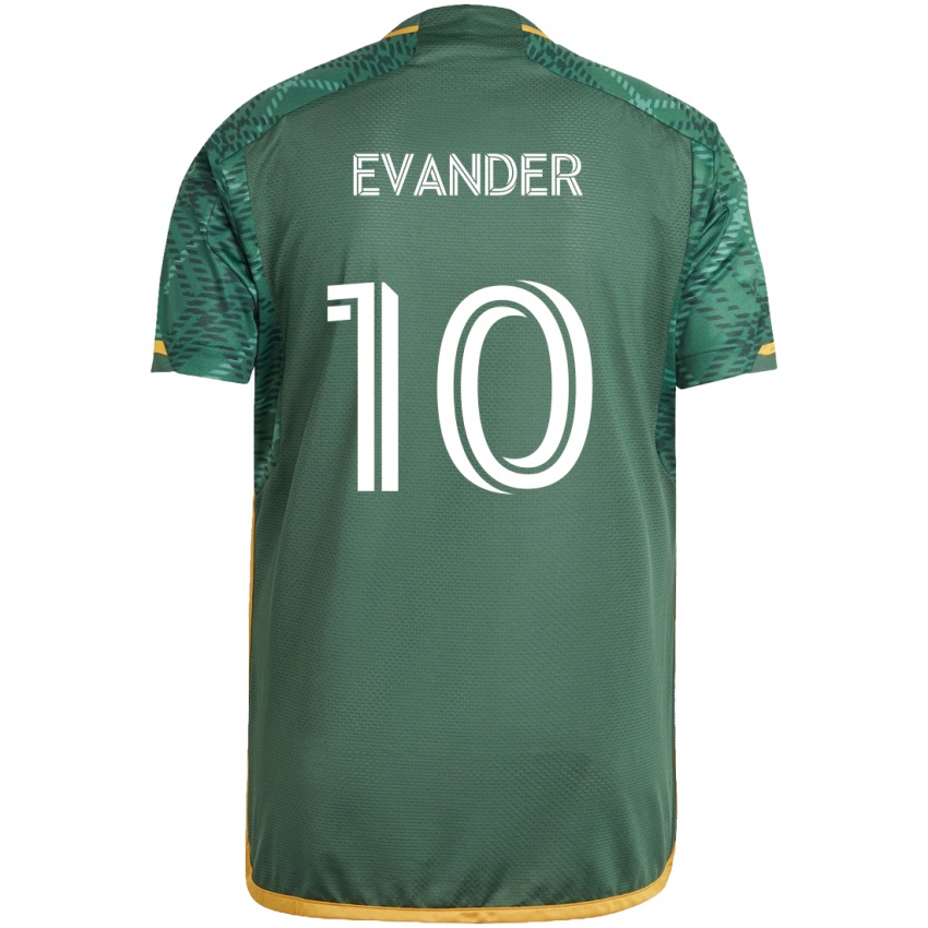 Bambino Maglia Evander #10 Verde Arancione Kit Gara Home 2024/25 Maglietta