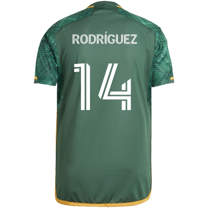 Bambino Maglia Jonathan Rodriguez #14 Verde Arancione Kit Gara Home 2024/25 Maglietta