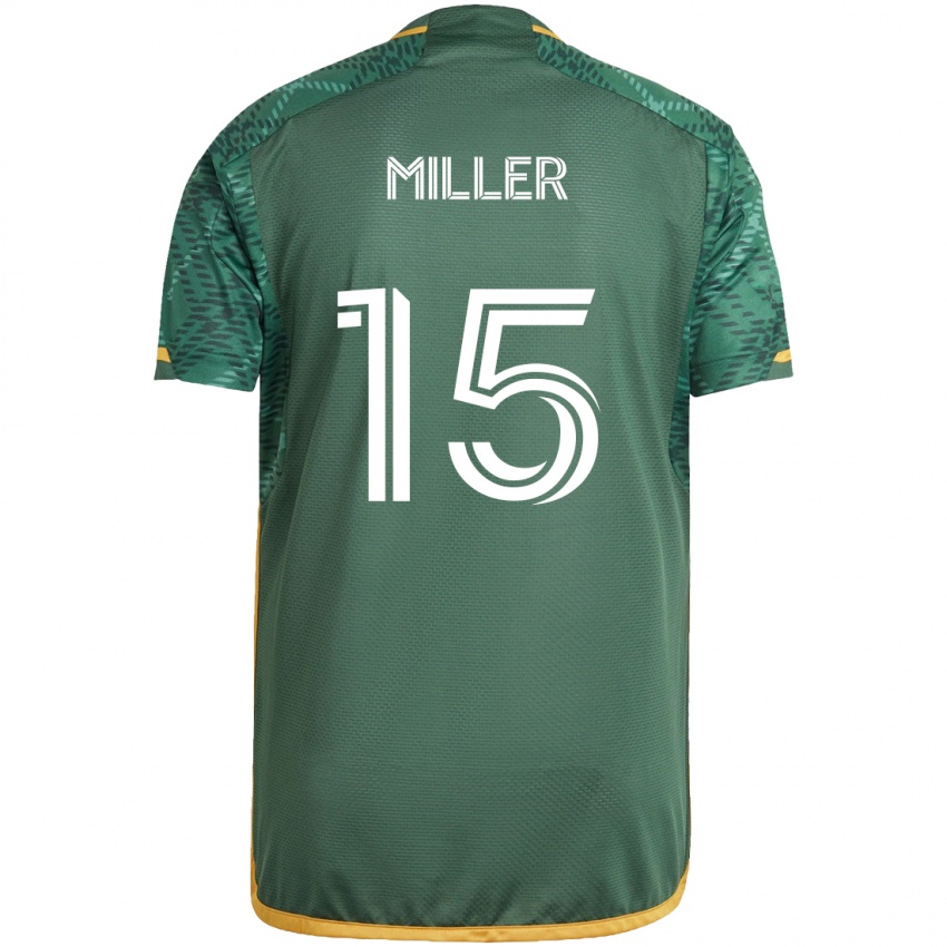 Bambino Maglia Eric Miller #15 Verde Arancione Kit Gara Home 2024/25 Maglietta