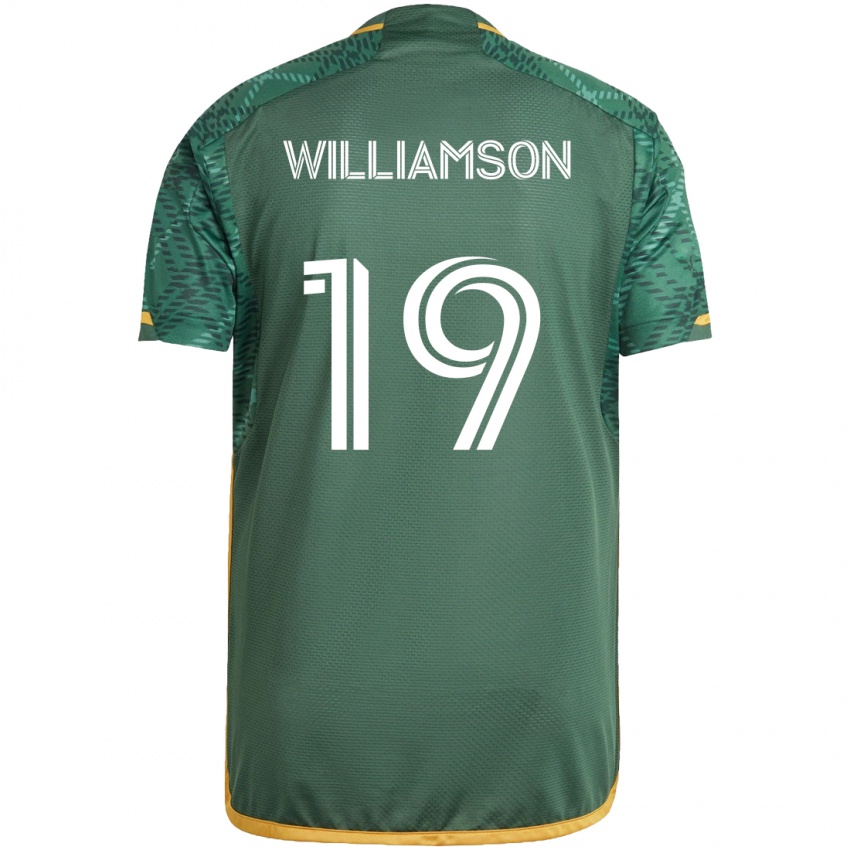 Bambino Maglia Eryk Williamson #19 Verde Arancione Kit Gara Home 2024/25 Maglietta