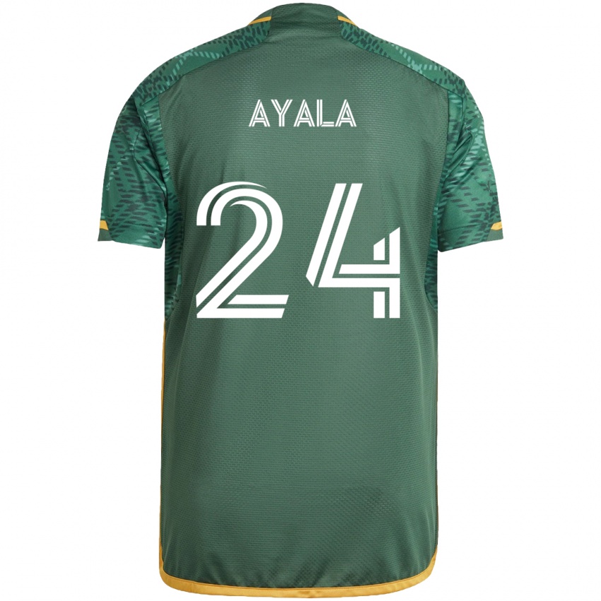 Bambino Maglia David Ayala #24 Verde Arancione Kit Gara Home 2024/25 Maglietta