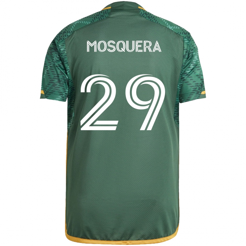 Bambino Maglia Juan David Mosquera #29 Verde Arancione Kit Gara Home 2024/25 Maglietta