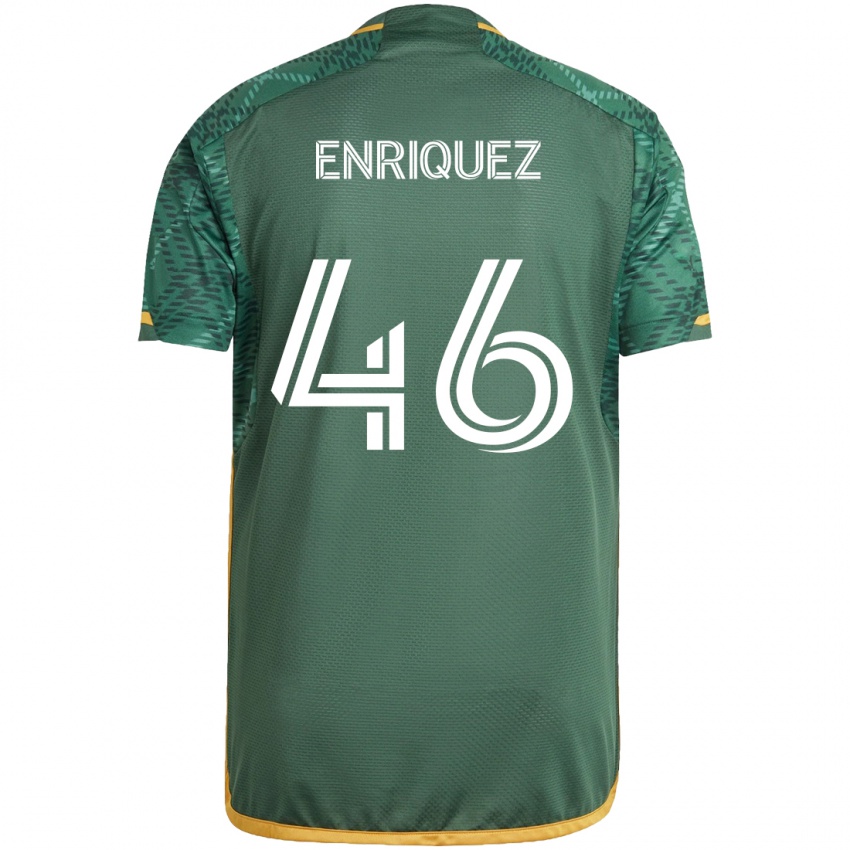 Bambino Maglia Victor Enriquez #46 Verde Arancione Kit Gara Home 2024/25 Maglietta