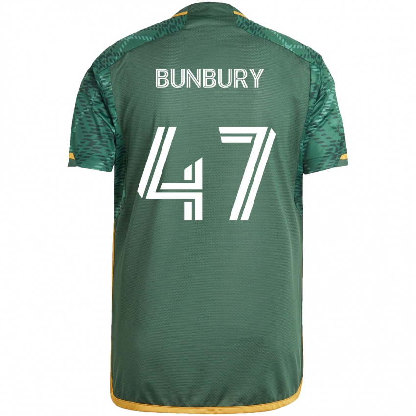 Bambino Maglia Mataeo Bunbury #47 Verde Arancione Kit Gara Home 2024/25 Maglietta