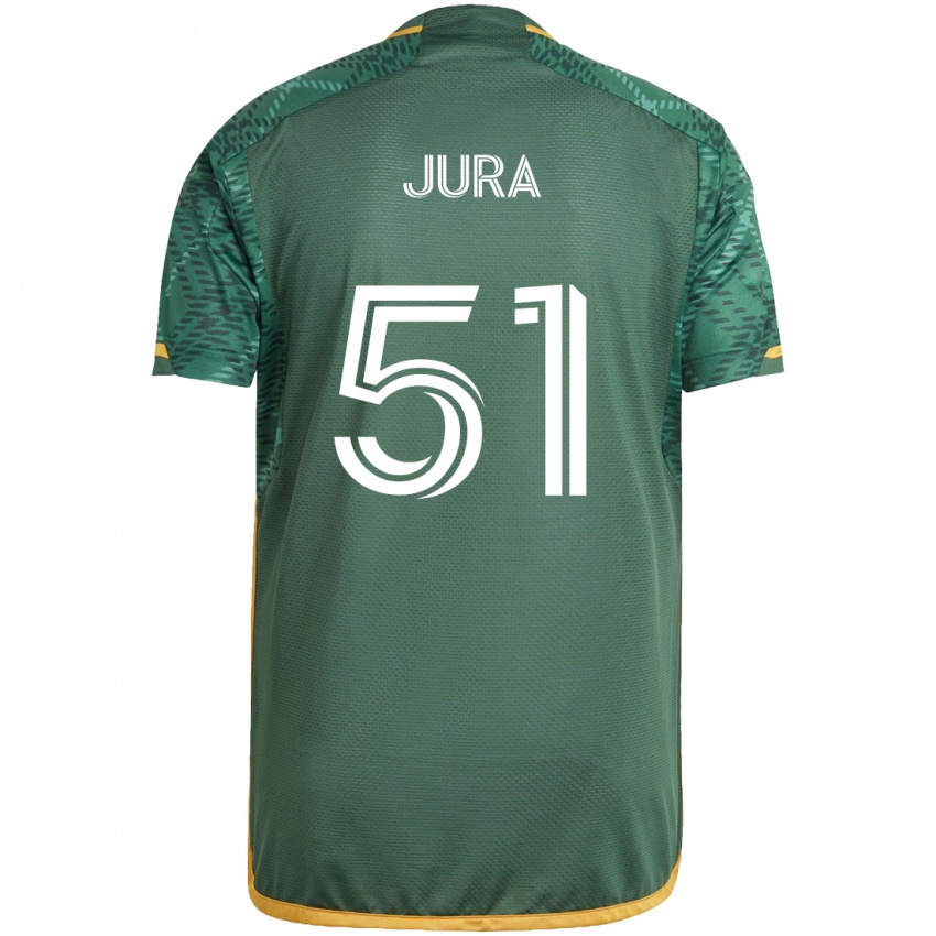 Bambino Maglia Sawyer Jura #51 Verde Arancione Kit Gara Home 2024/25 Maglietta