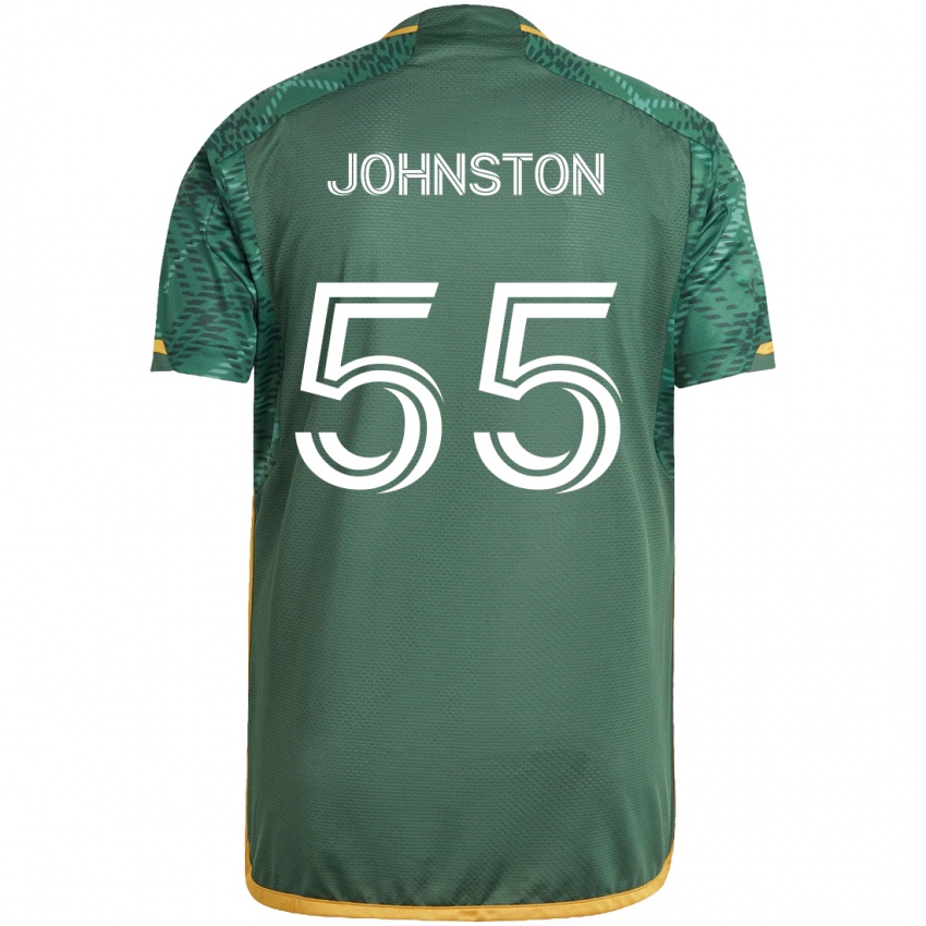 Bambino Maglia Malcolm Johnston #55 Verde Arancione Kit Gara Home 2024/25 Maglietta