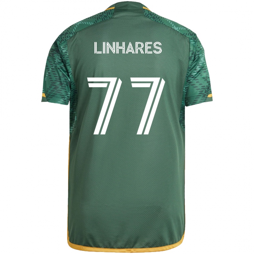 Bambino Maglia Kyle Linhares #77 Verde Arancione Kit Gara Home 2024/25 Maglietta