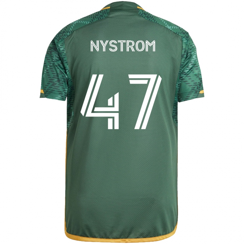 Bambino Maglia Maximo Nystrom #47 Verde Arancione Kit Gara Home 2024/25 Maglietta