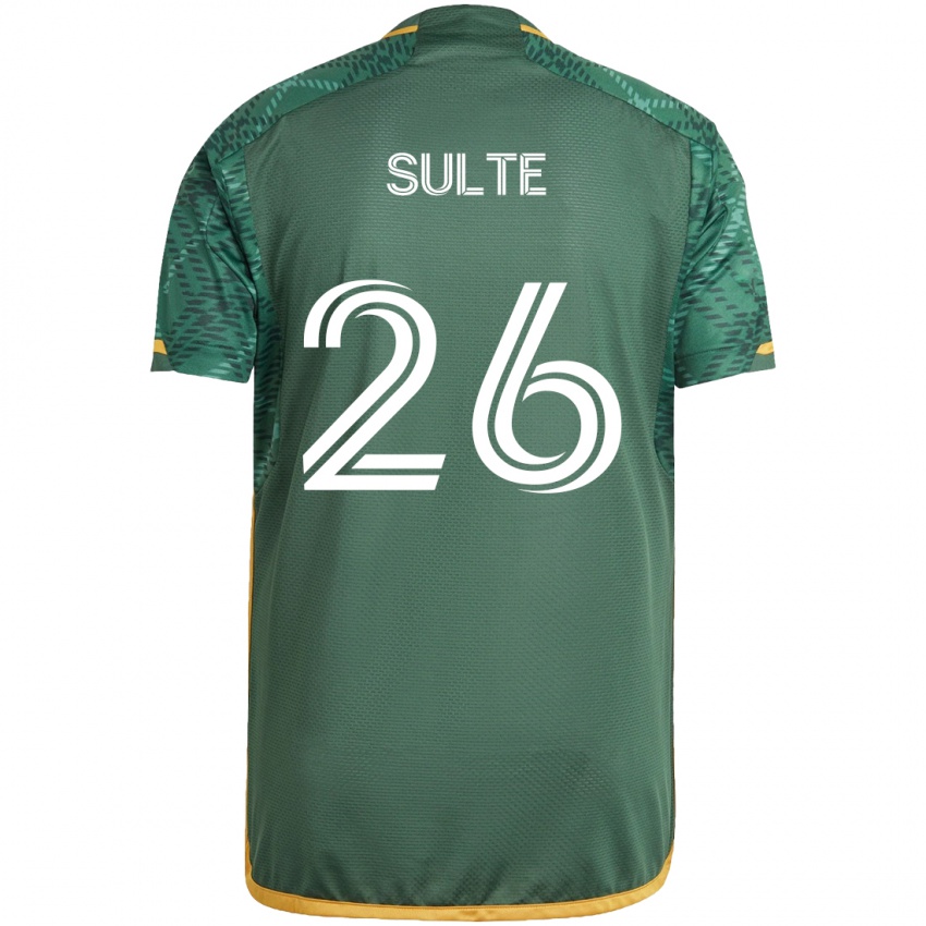 Bambino Maglia Hunter Sulte #26 Verde Arancione Kit Gara Home 2024/25 Maglietta