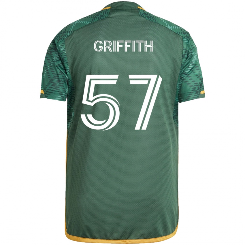 Bambino Maglia Víctor Griffith #57 Verde Arancione Kit Gara Home 2024/25 Maglietta