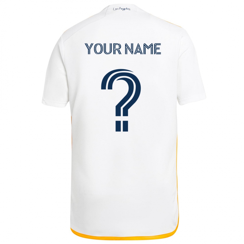 Bambino Maglia Il Tuo Nome #0 Bianco Giallo Kit Gara Home 2024/25 Maglietta