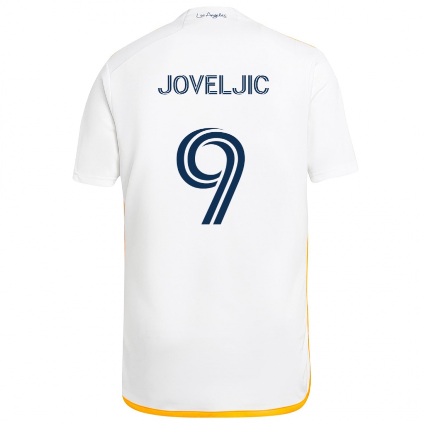 Bambino Maglia Dejan Joveljic #9 Bianco Giallo Kit Gara Home 2024/25 Maglietta