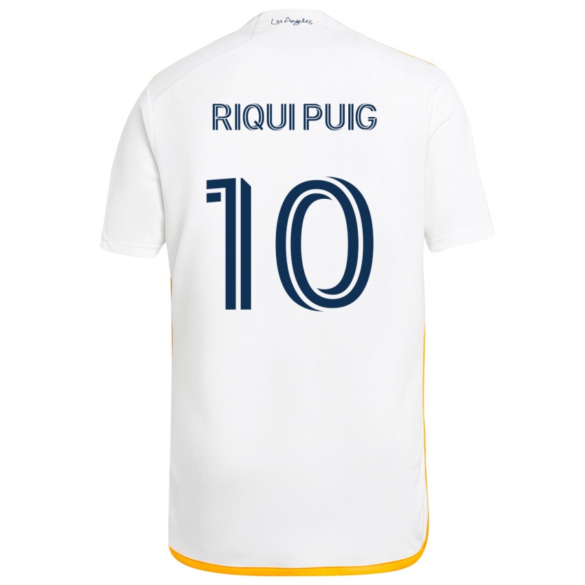 Bambino Maglia Riqui Puig #10 Bianco Giallo Kit Gara Home 2024/25 Maglietta