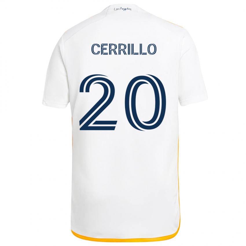 Bambino Maglia Edwin Cerrillo #20 Bianco Giallo Kit Gara Home 2024/25 Maglietta