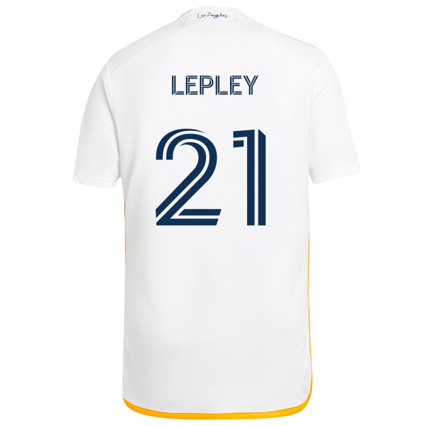 Bambino Maglia Tucker Lepley #21 Bianco Giallo Kit Gara Home 2024/25 Maglietta